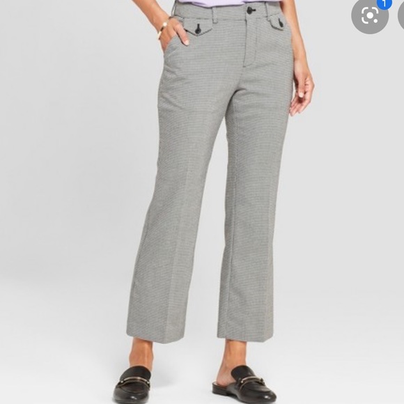 a new day Pants - A new day black white kick flare ankle trouser 10